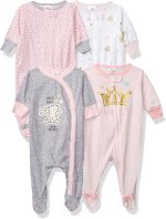 Gerber Baby Girls' 4 Pack Sleep 'N Play Footie